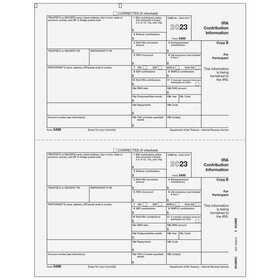 Super Forms B5498RC05 - Form 5498 IRA Contribution Information Copy B Participant