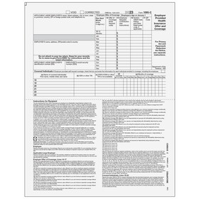 Super Forms B95CHPREC05 - Form 1095-C - Half Page (Recipient Copy)