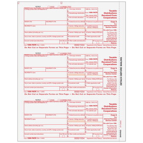 Super Forms BPATRFED05 - Form 1099-PATR Taxable Distributions From Cooperatives - Copy A Federal