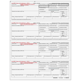 Super Forms BW24DWN05 - W-2 Employee Copies B/C/2/2 - 4up Horizontal