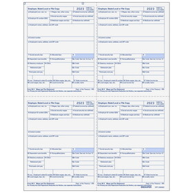 Super Forms BW24UPER05 - W-2 Employer State, City or Local, Copy 1/D - 4up Quadrants