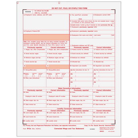 Super Forms BW2C05 - Form W-2C Corrected Federal IRS, Copy A