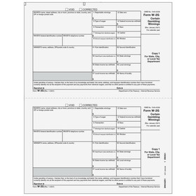 Super Forms BW2GER105 - Form W-2G Certain Gambling Winnings, Payer State, City, Local, Copy 1