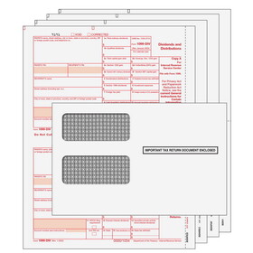 Super Forms DIVS4E - 1099-DIV Dividends and Distributions - Preprinted 4-part Kit (with Self Seal Envelopes)