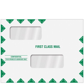 Super Forms ENV201 - Double Window First Class Envelope (Moisture Seal)