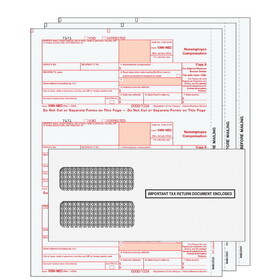 Super Forms NECS3EG - 1099-NEC Non-Employee Compensation Preprinted 3-Part Kit (with Moisture Seal Envelopes)