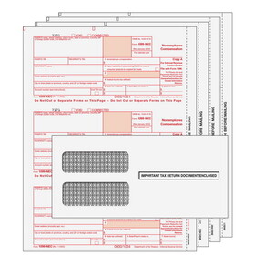 Super Forms NECS4E - 1099-NEC Preprinted 4-part Kit (with Self Seal Envelopes)
