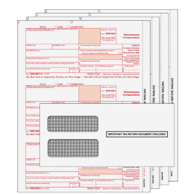 Super Forms NECS4TE - 1099-NEC Non-Employee Compensation Preprinted 4-part Kit (with Tamper Evident Envelopes)