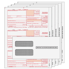 Super Forms NECS5EG - 1099-NEC Preprinted 5-part Kit (with Moisture Seal Envelopes)