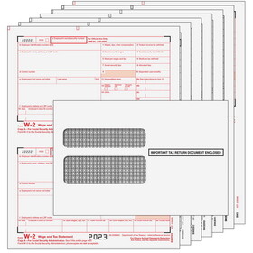 Super Forms W2TRD6E25 - Preprinted W-2 Form 6-part Kit (with Moisture Seal Envelopes) - 25 quantity