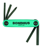Bondhus Set 5 Utility GorillaGrip Fold-up Tools PH#1, SL 3/16, Hex 4mm, 5mm, 6mm