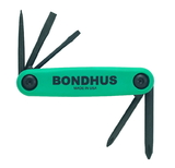 Bondhus Set 5 Utility GorillaGrip Fold-up Tools PH#1, #2, SL1/8, 3/16, Awl
