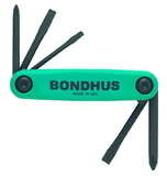 Bondhus Set 5 Utility GorillaGrip Fold-up Tools PH#1, #2, SL1/8, 3/16, 1/4