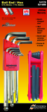 Bondhus 14170 Set 16 BriteGuard Ball End L-Wrenches MM and Hex End Fold Up MM Double Pack - 16999 (1.5-10mm) + 12587 (Hex Fold Up 2-8mm)