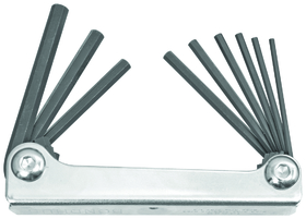 Bondhus 14589 Set 9 Hex Metal Handle Fold-up Tools 5/64-1/4"