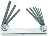 Bondhus Set 9 Hex Metal Handle Fold-up Tools .050-3/16