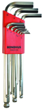 Bondhus Set 9 BriteGuard Plated Ball End L-wrenches 1.5-10mm Long