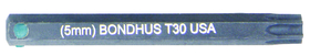 Bondhus 32030 T30 ProHold Star Bit 2" 5mm stock size