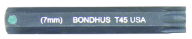 Bondhus 32045 T45 ProHold Star Bit 2" 7mm stock size