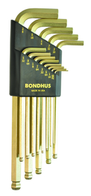Bondhus Set 12 GoldGuard Plated Ball End L-wrenches .050-5/16"