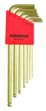 Bondhus Set 6 GoldGuard Plated Ball End L-wrenches 1.5-5mm