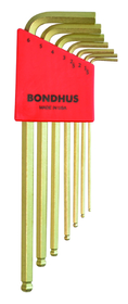 Bondhus 38092 Set 7 GoldGuard Plated Ball End L-wrenches 1.5-6mm