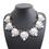 Aspire Fashion Rhinestone Flower Faux Pearl Bib Collar Statement Necklace