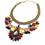 Aspire Fashion Multicolor Flower Rhinestone Drop Bib Statement Necklace