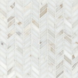 Bedrosians MRBCALOROCHE Calacatta Chevron Honed Marble Mosaic Tile in White