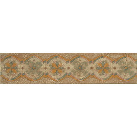 Bedrosians Cotto Nature Trim in Decos-  Hand  Painted