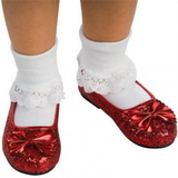 Ruby Slipper Sales 89910 Deluxe Wizard of Oz Ruby Slippers for Kids - L