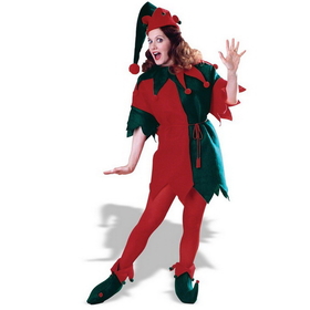 Ruby Slipper Sales 26600 Red and Green Elf Tunic Costume - NS
