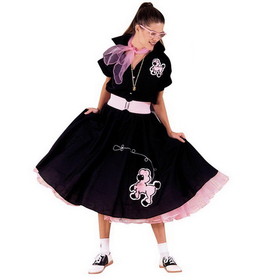 Ruby Slipper Sales 810374XL 50's Black and Pink Poodle Costume For Adults - 2X