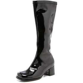 Ellie Shoes 175DoraBlk2/3 Children's Black Patent Go Go Boots - L