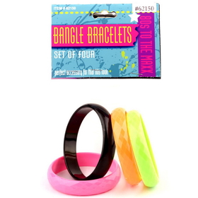Forum Novelties 152461 80's Bangle Bracelet Set 4 pc