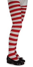 Ruby Slipper Sales 6818S Girls Red And White Striped Tights - S