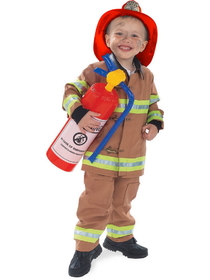 Ruby Slipper Sales 156241 Boys Tan Firefighter Costume - TODD