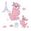 Party Destination 158987 Pink Poodle in Paris Giant Wall Decals