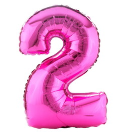 Mayflower Distributing  BBPNUMBERS  Mylar Pink Number Balloons (Each), NUM2