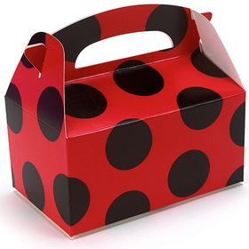 E5276 Red with Black Dots Empty Favor Boxes - NS