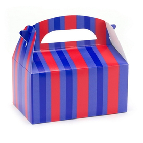 Red and Blue Striped Empty Favor Boxes - NS