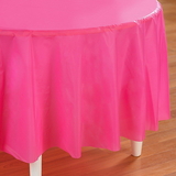 Creative Converting 192620 Candy Pink (Hot Pink) Round Plastic Tablecover