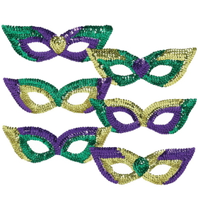 Amscan 192811 Mardi Gras Sequin Party Masks (Pack of 6)