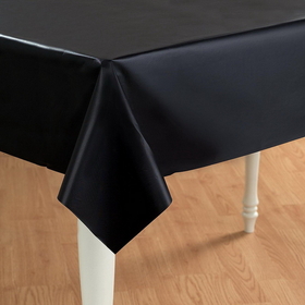 Amscan 5096 Black Plastic Tablecover 54"-108" - NS