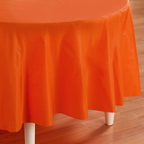 Creative Converting 192950 Sunkissed Orange (Orange) Round Plastic Tablecover