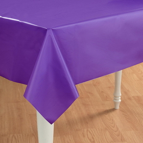 Creative Converting 01287 Purple Plastic Table Cover (Each) - NS