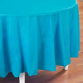Creative Converting 703552 Bright Blue 84" Round Table Cover (Each) - NS