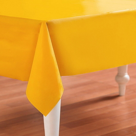 Amscan 5093 Yellow Plastic Table Cover (Each) - NS