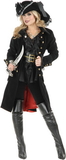 Ruby Slipper Sales CH02315VBS Adult Pirate Vixen Coat Black Costume - NS2