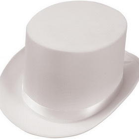 Ruby Slipper Sales 195618 Satin (White) Adult Top Hat - NS